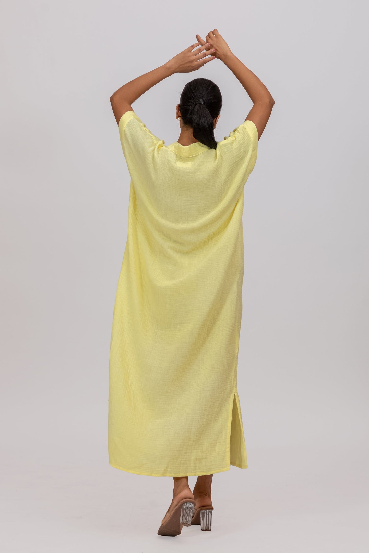 SUNSHINE GOTS-CERTIFIED WRINKLE COTTON MAXI DRESS