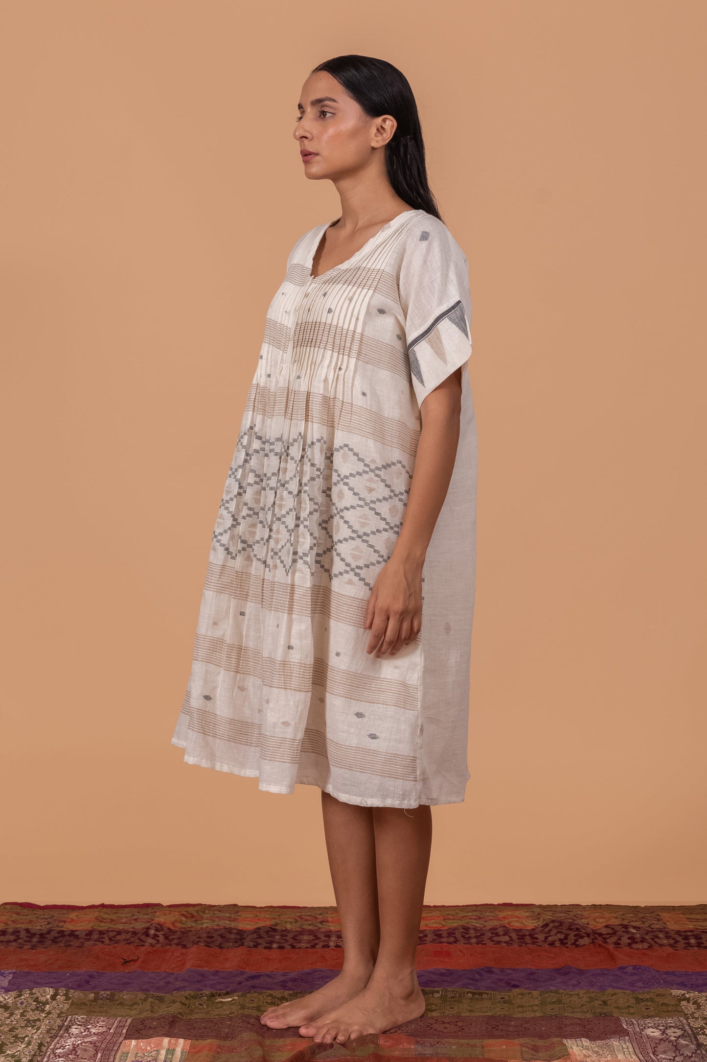 BEAUTIFUL WEAVE PLEATED JAMDANI TUNIC