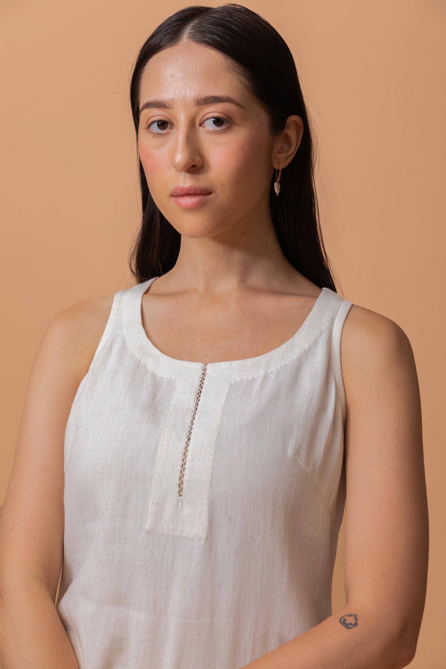 TWILL KHADI SCRAP EMBROIDERED TUNIC