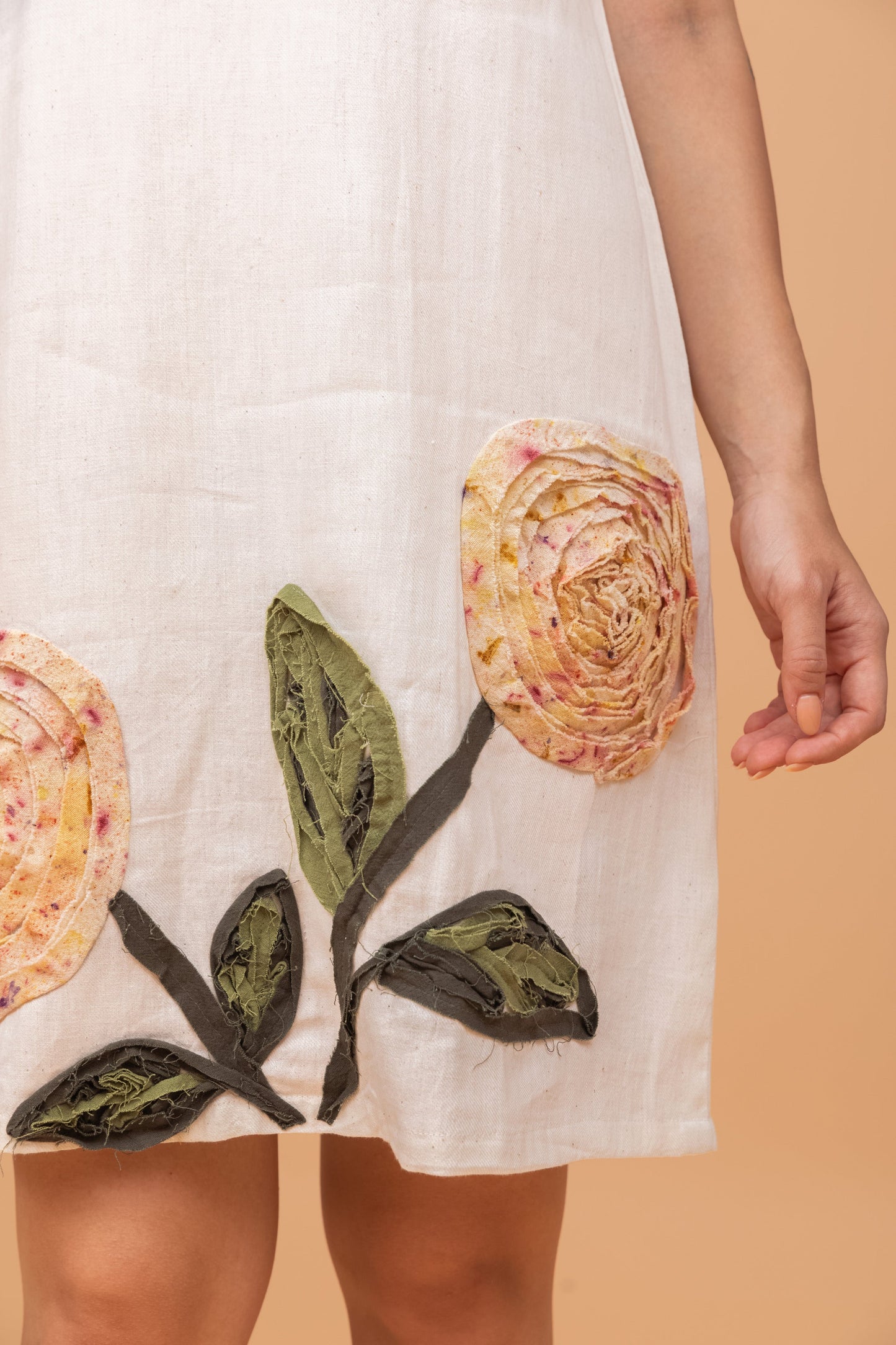 TWILL KHADI SCRAP EMBROIDERED TUNIC