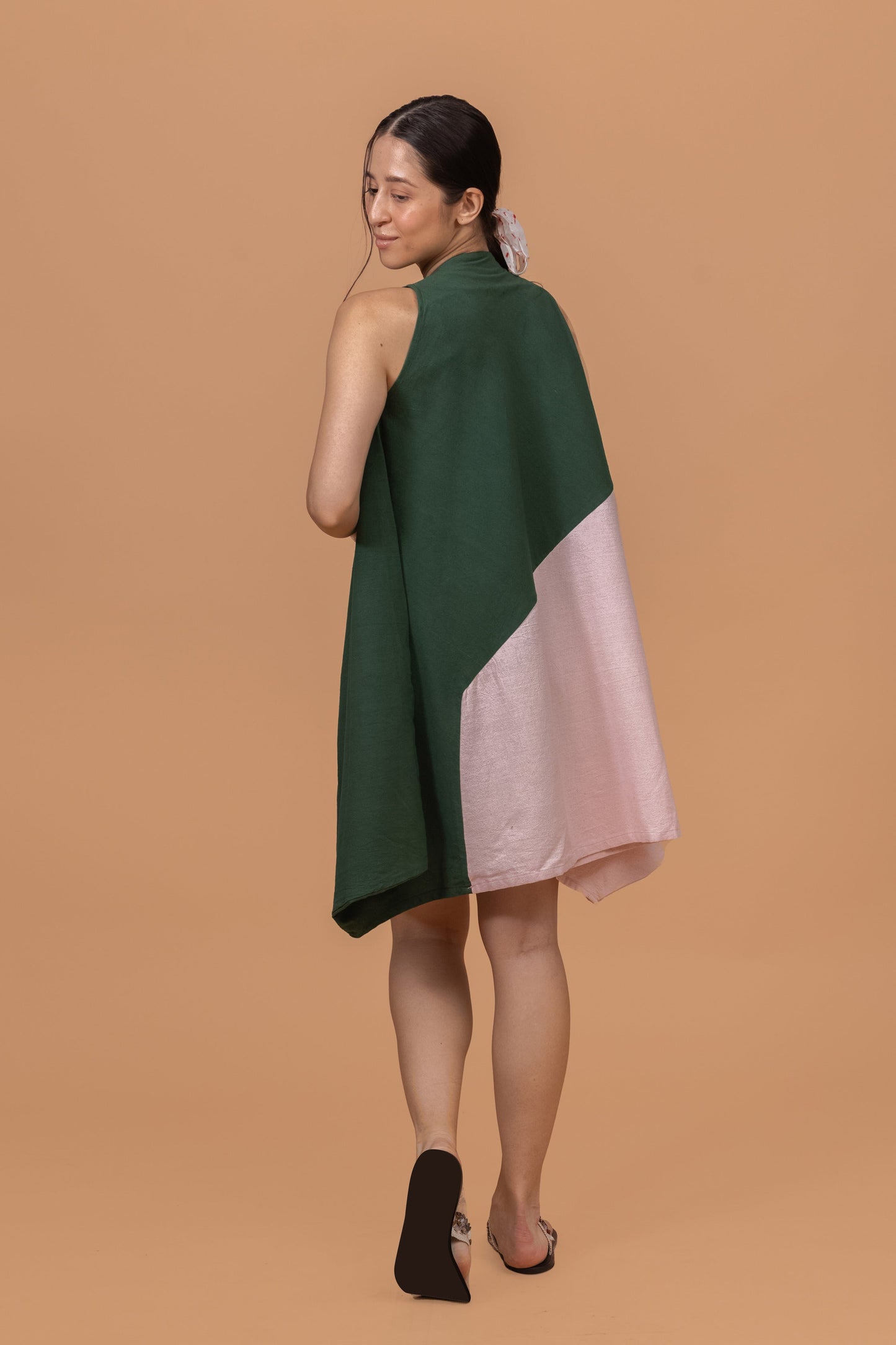 HEXA NATURALLY DYED COLOR BLOCK KALA COTTON DRESS