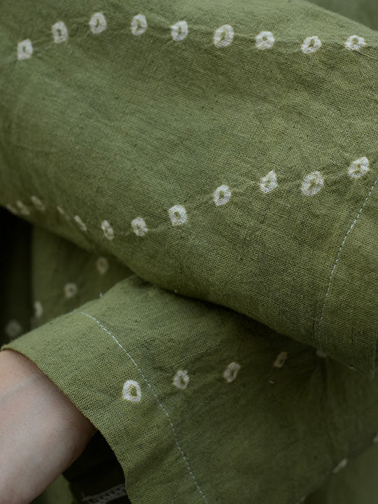 GREEN BANDHANI WAVES SHORT KURTA