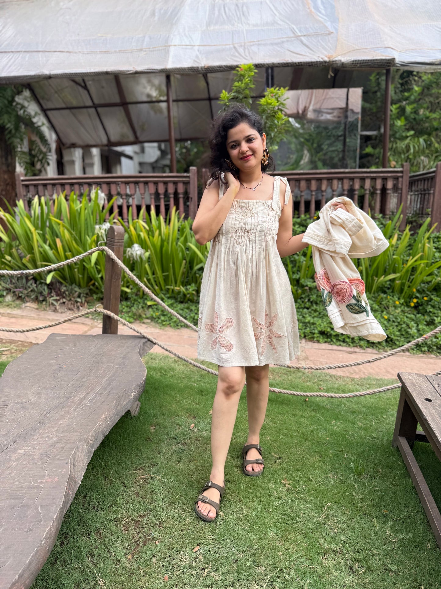 Pure Khadi Heart Smocking Dress
