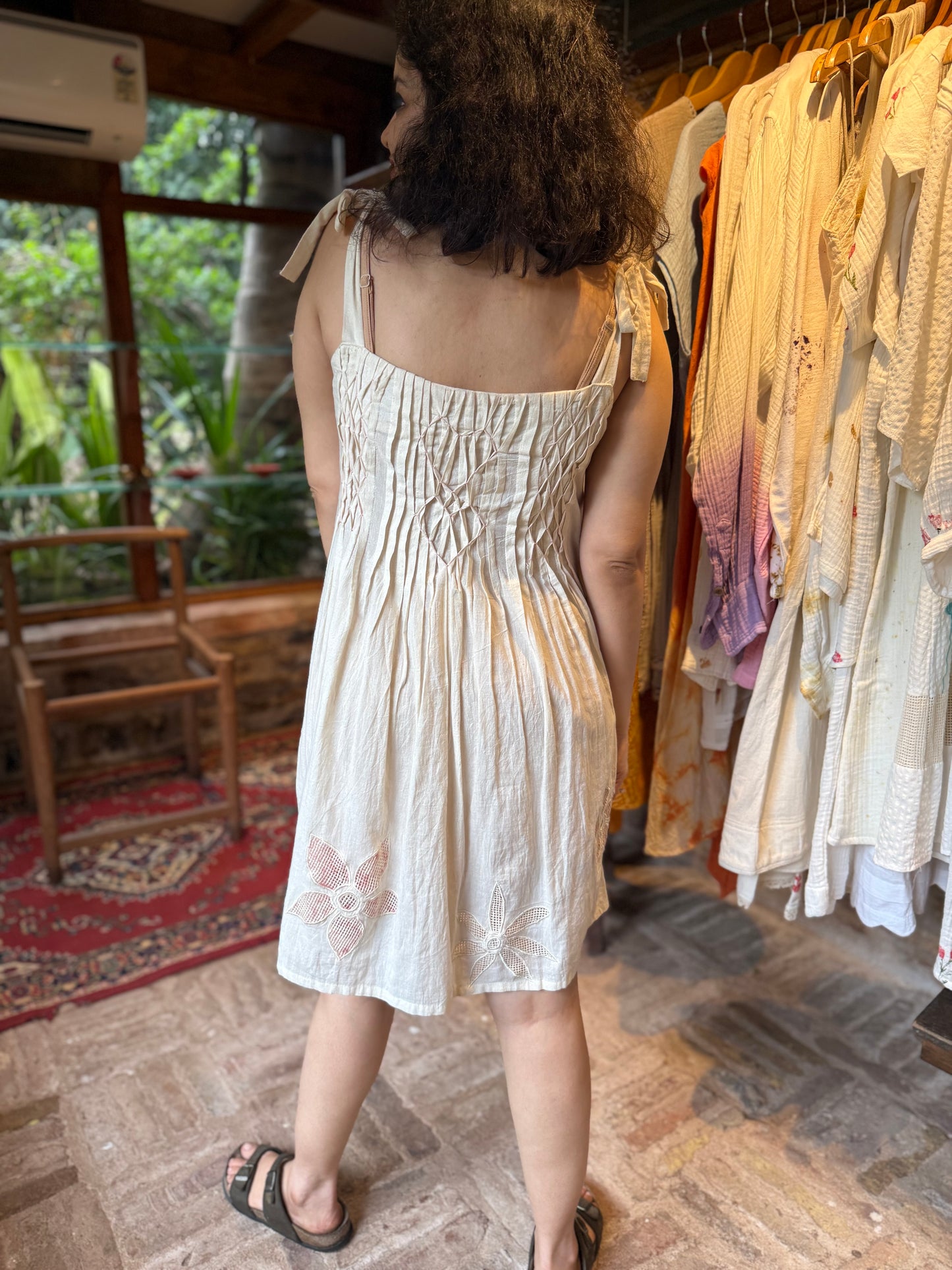 Pure Khadi Heart Smocking Dress