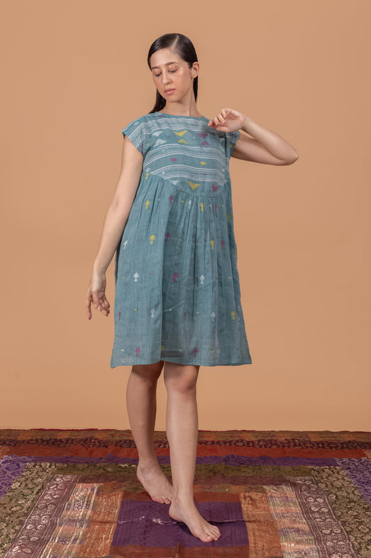 BEAUTIFUL JAMDANI WEAVE YOKE GATHER FROCK