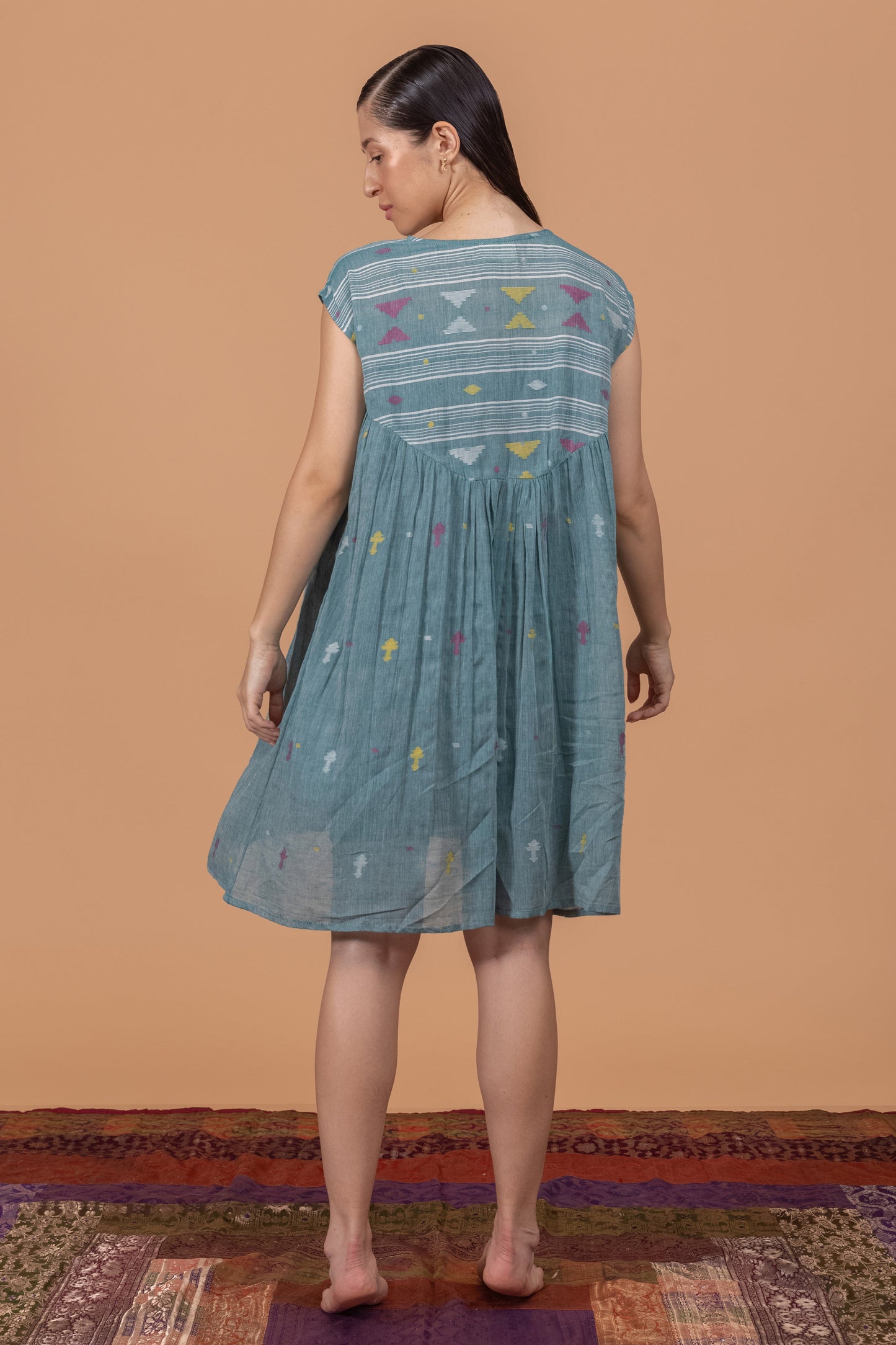 BEAUTIFUL JAMDANI WEAVE YOKE GATHER FROCK