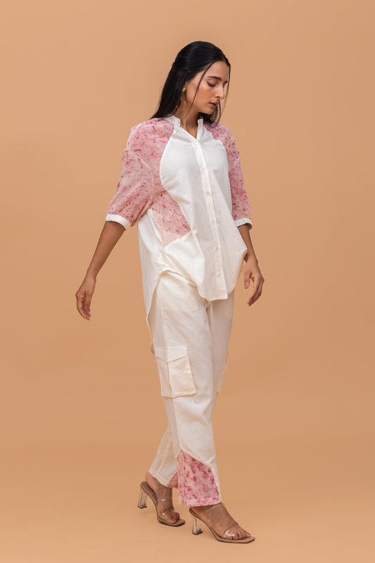 MESH ECOPRINT ANTFIT COTTON KHADI OFF WHITE CO-ORD