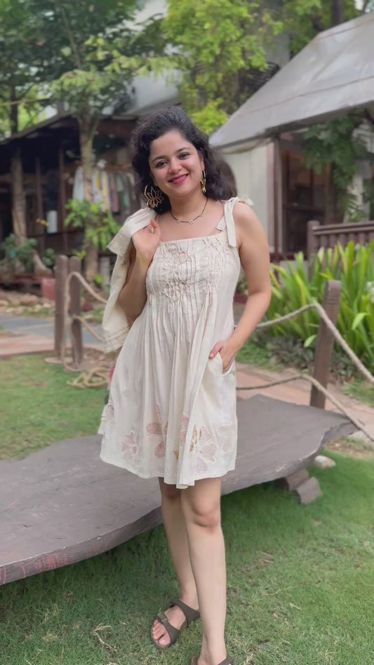 Pure Khadi Heart Smocking Dress