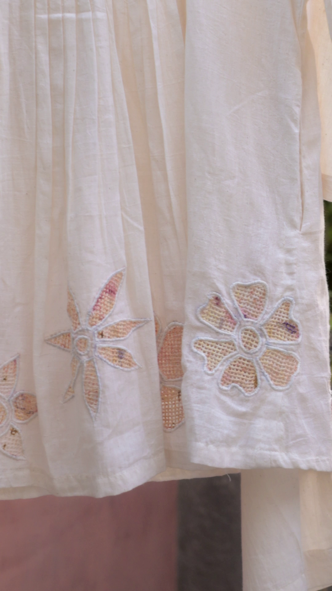 Pure Khadi Heart Smocking Dress